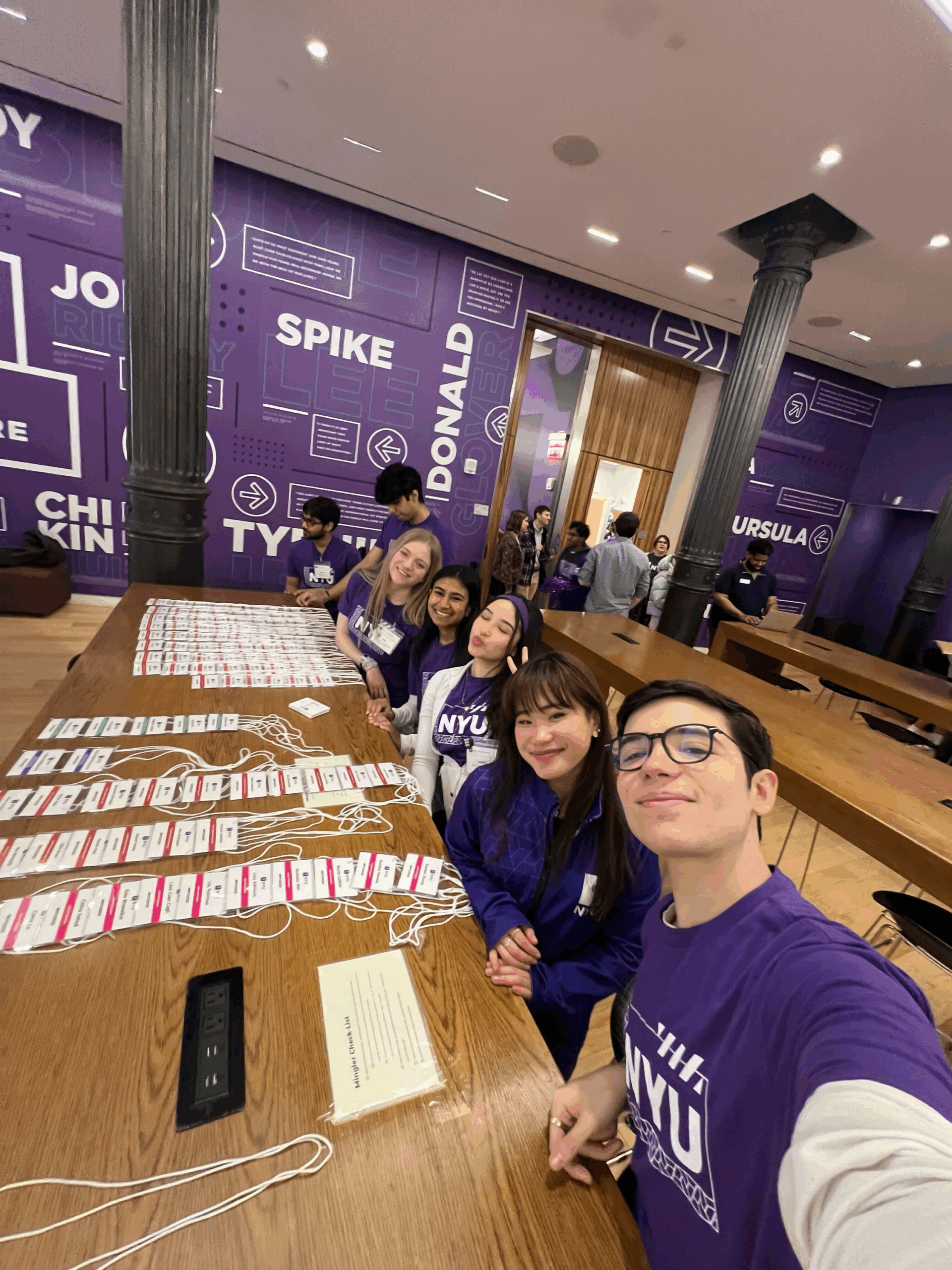 Admissions ambassadors ready to check guests in to Bonomi admissions center