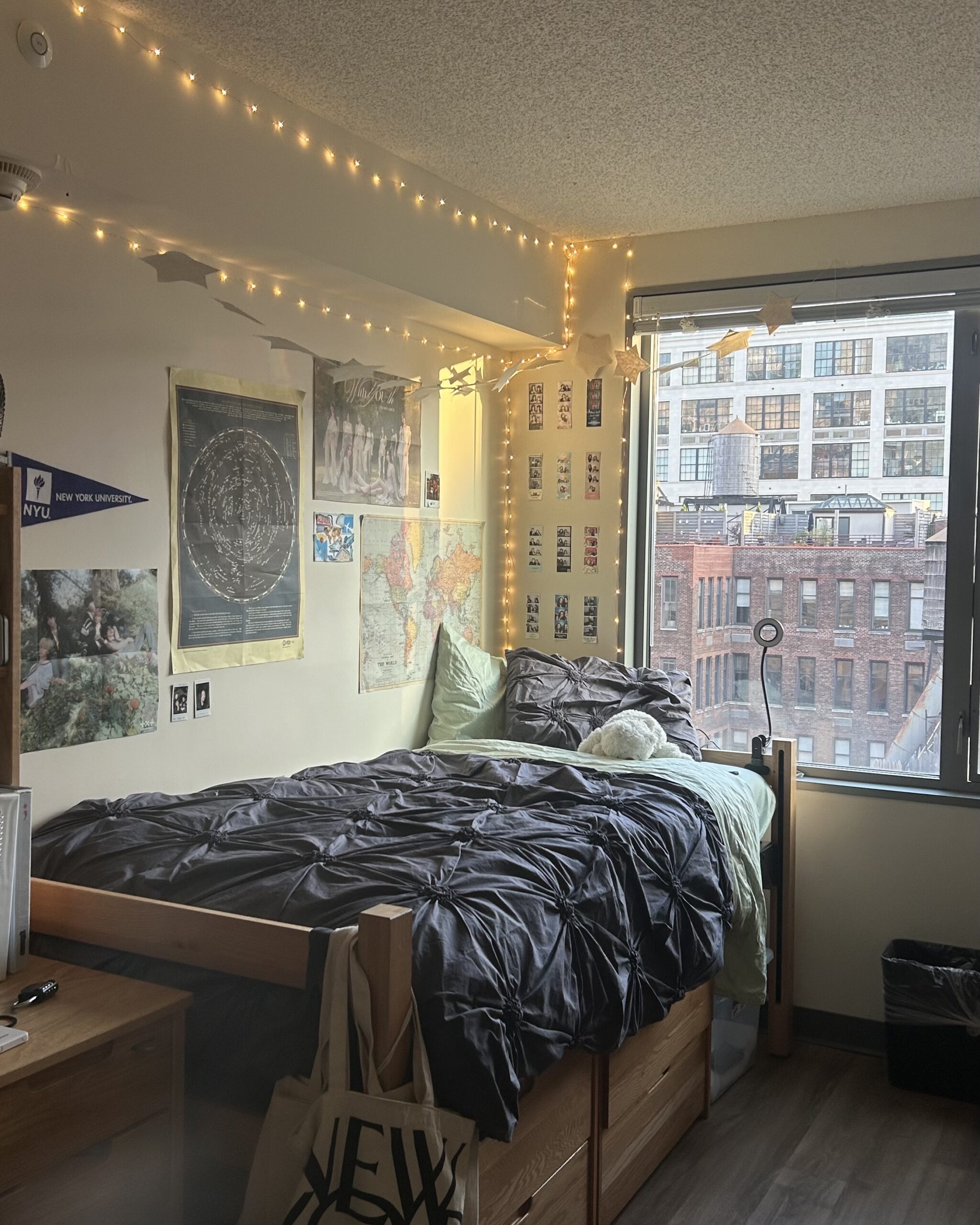 A first-year residence hall room