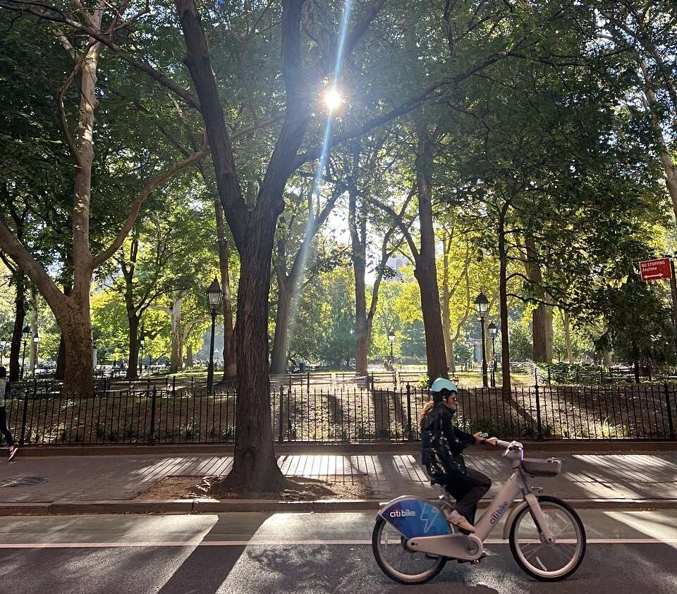 Washington Square Park on a quiet weekend morning