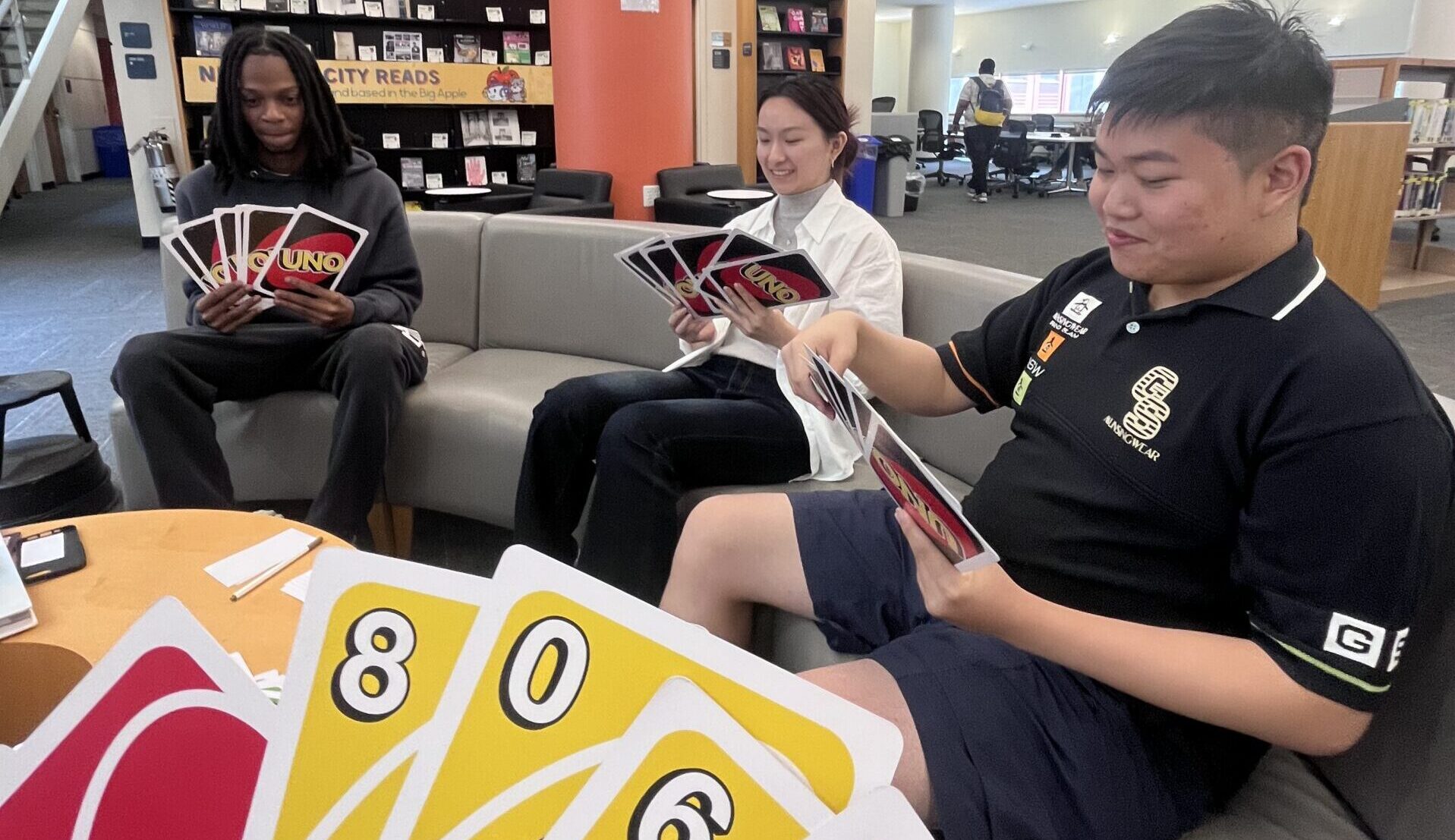 My fellow Ambassador supervisors and I playing Giant Uno.