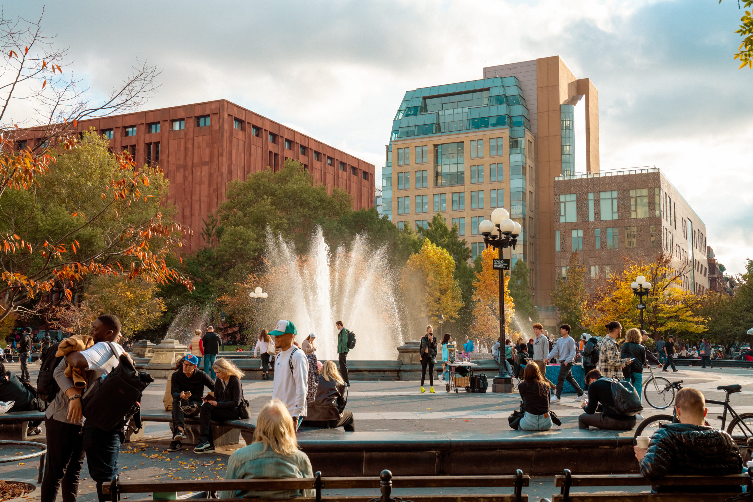 A busy day in Washington Square Park.