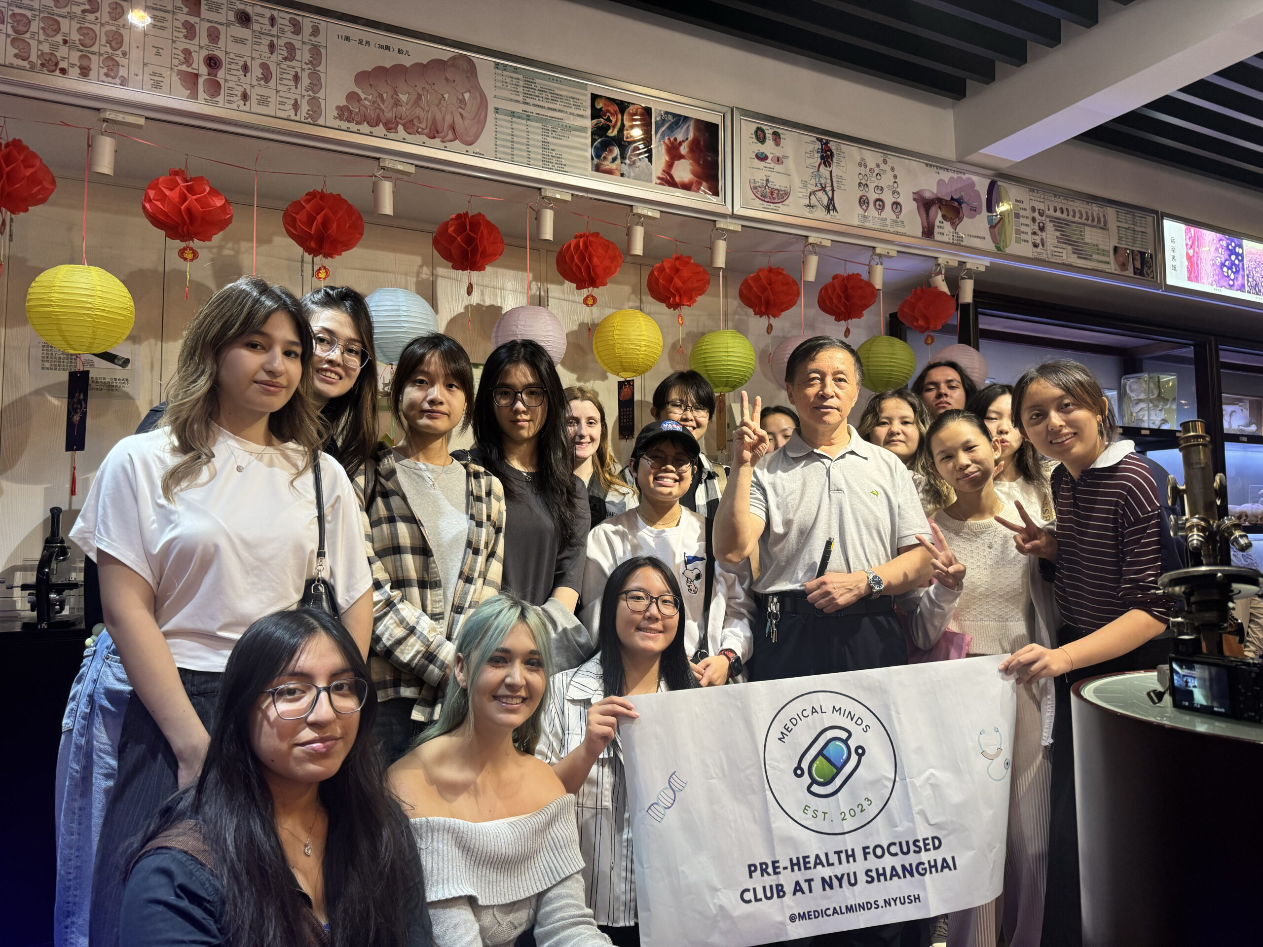 The Medical Minds club poses for a photo during a group outing.