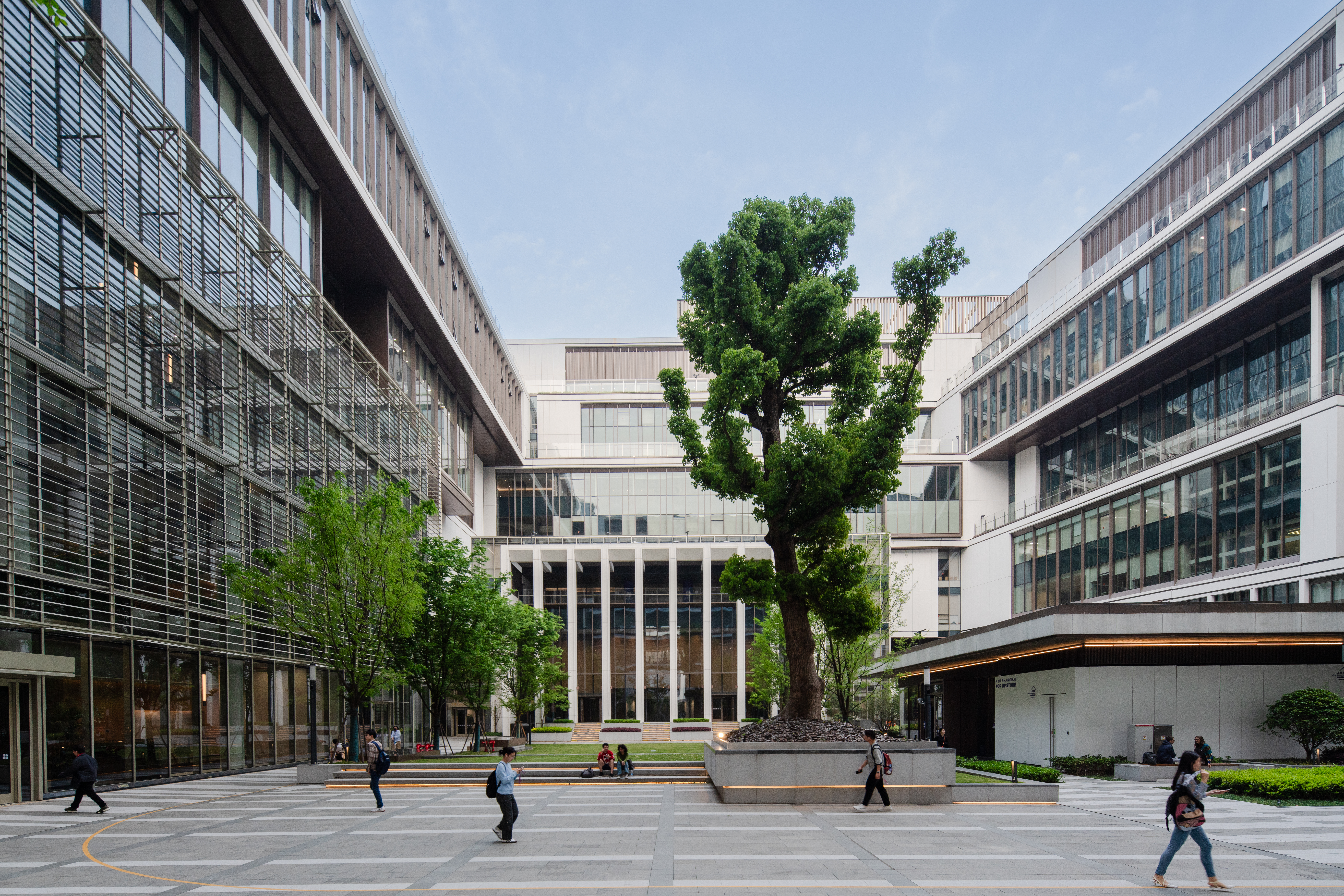 An exterior shot of the NYU Shanghai campus.