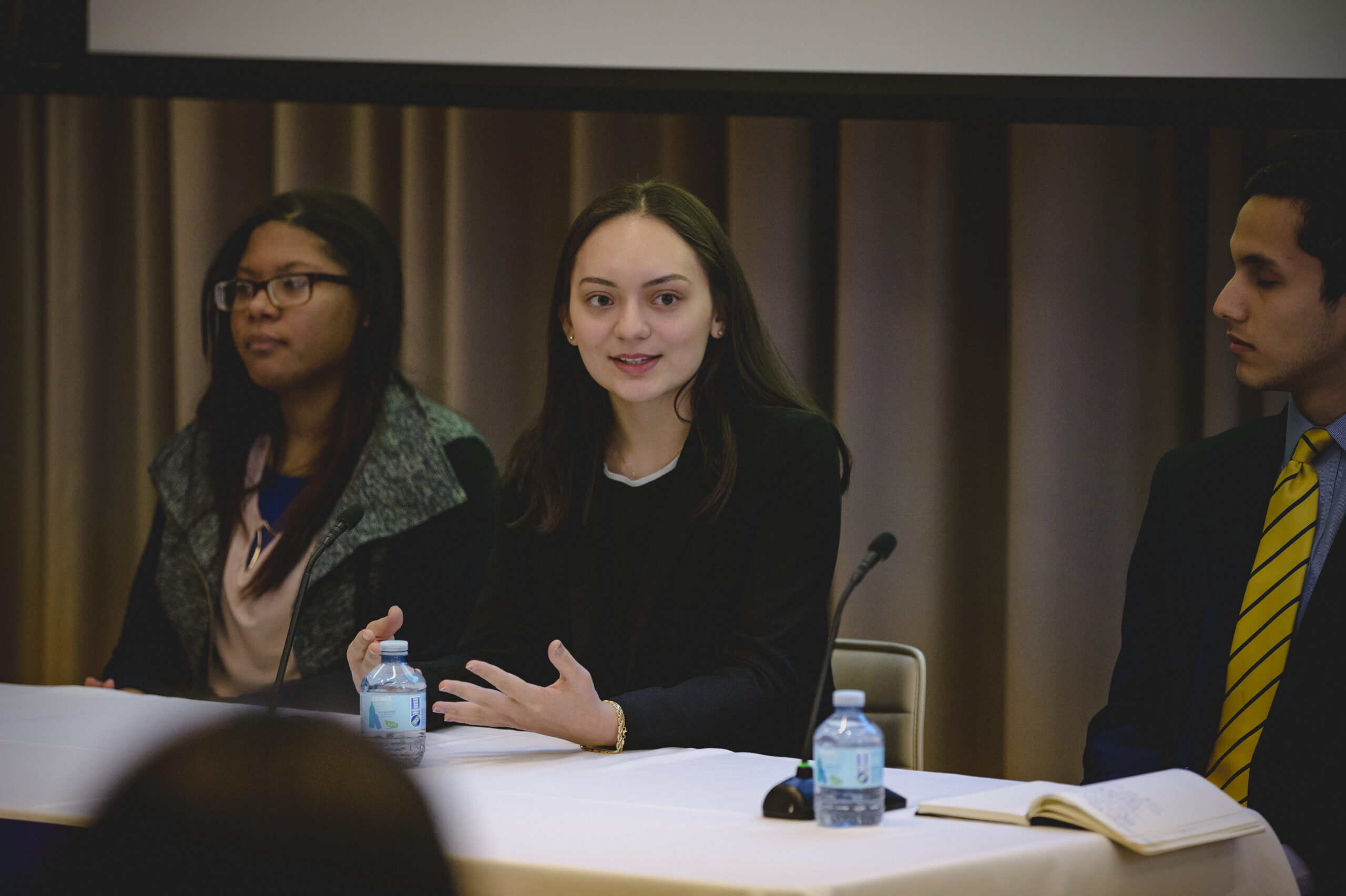 A student gives a presentation.
